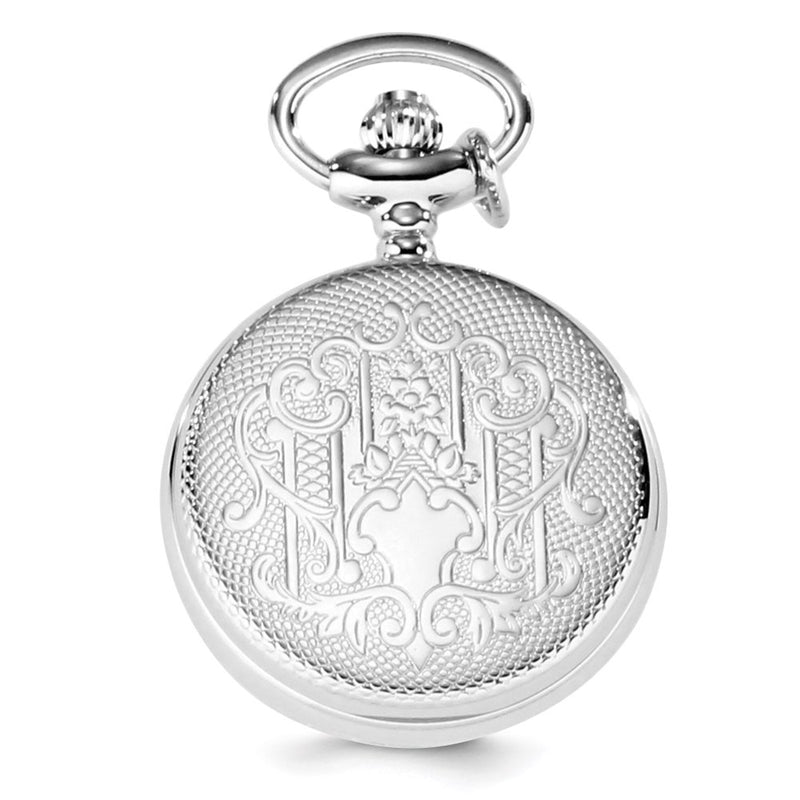 Charles Hubert Chrome-finish Quilted Design Pendant Watch