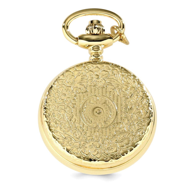 Charles Hubert Gold-finish Quilted Design Pendant Watch