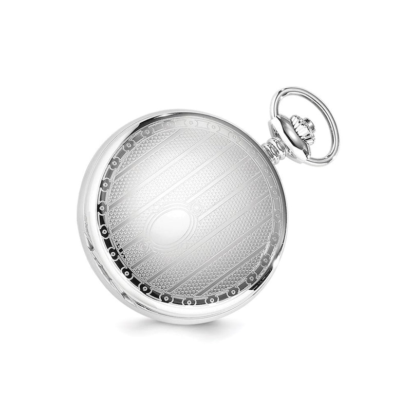 Charles Hubert Chrome-finish Stripe Design Pocket Watch