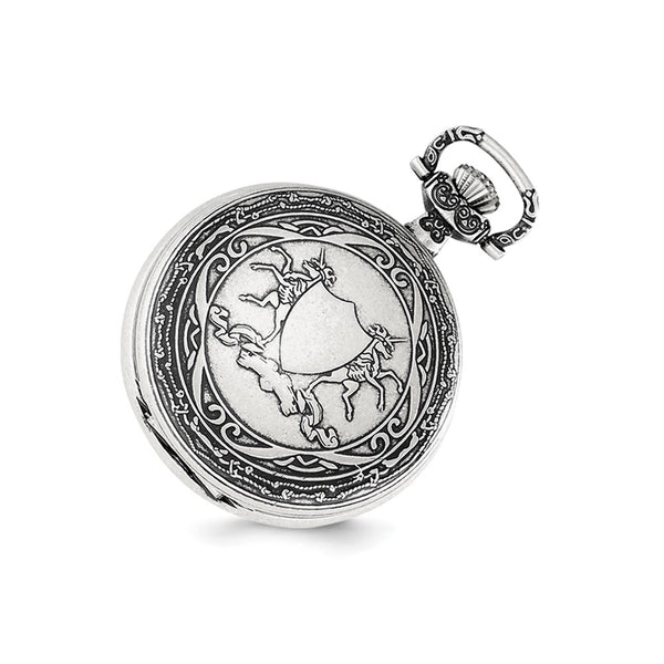 Charles Hubert Antiqued Unicorn Shield Pocket Watch