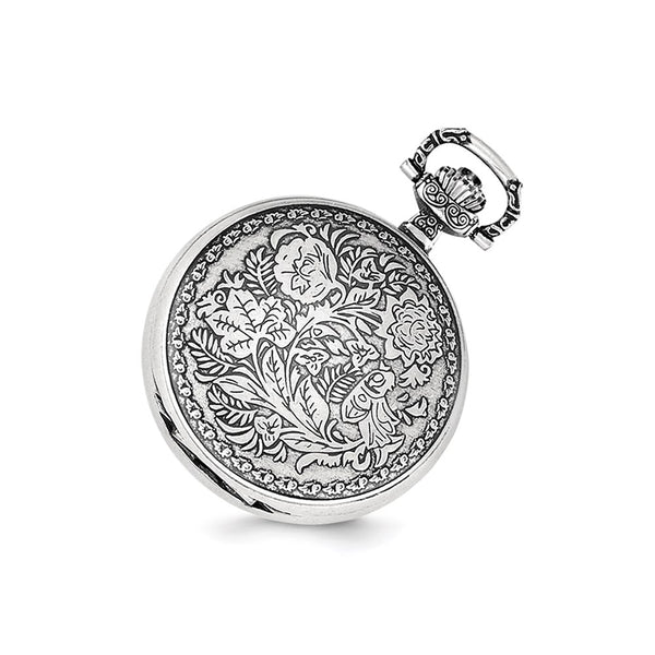 Charles Hubert Antiqued Floral Design Pocket Watch