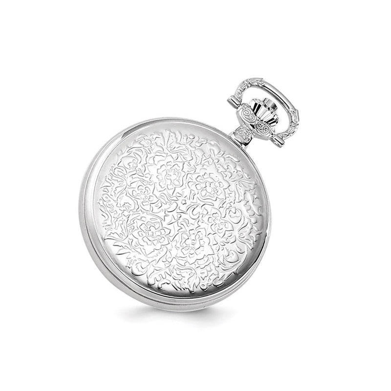 Charles Hubert Chrome-finish Floral Design Pocket Watch