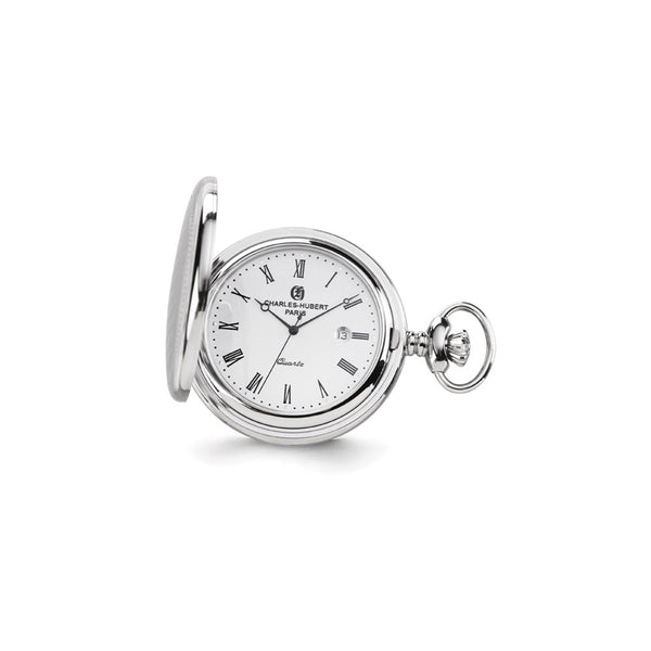 Charles Hubert Stainless Steel Oval Design Pocket Watch