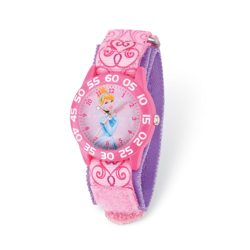 Disney Cinderella Acrylic Case Pink Velcro Time Teacher Watch