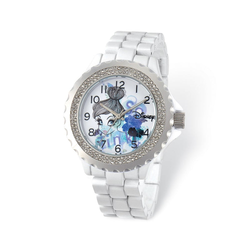 Disney Adult Size White w/Crystal Bezel Tinker Bell Watch