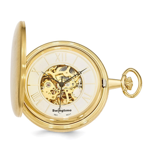 Swingtime Gold-finish Brass Mechanical 48mm Pocket Watch