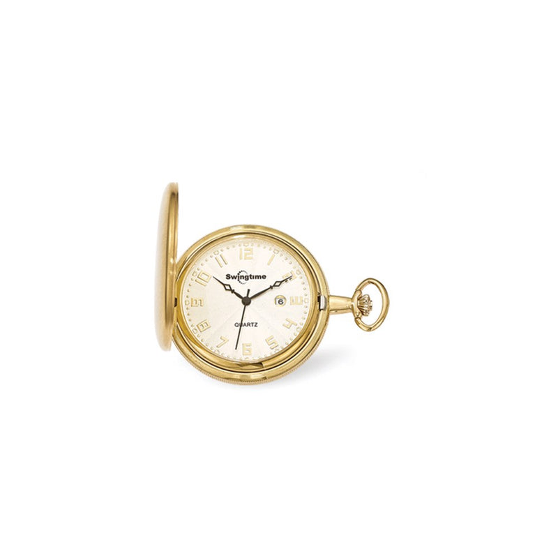 Swingtime Gold-finish Brass Quartz 48mm Pocket Watch