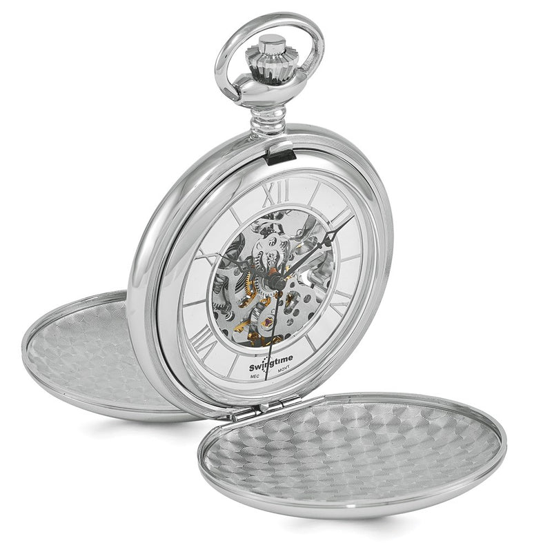 Swingtime Chrome-finish Brass Mechanical 48mm Pocket Watch