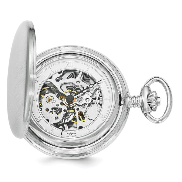Swingtime Chrome-finish Brass Mechanical 42mm Pocket Watch