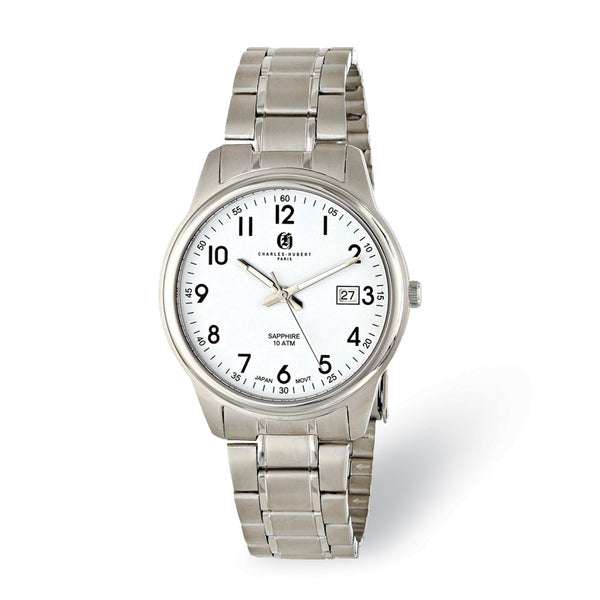 Mens Charles Hubert Titanium 40mm White Dial Watch