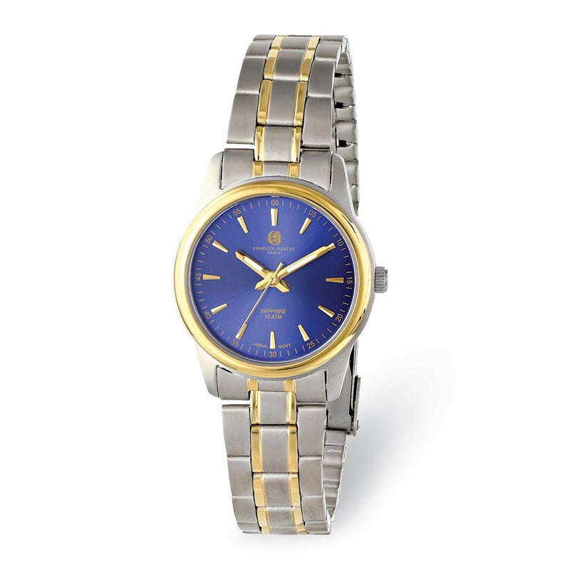 Ladies Charles Hubert Two-Tone Titanium 30mm Blue Dial Watch