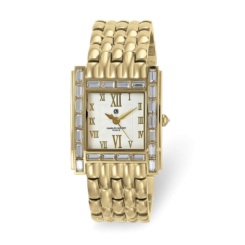 Ladies Charles Hubert Stainless IP-plated Crystal Bezel 27 x 32mm Watch