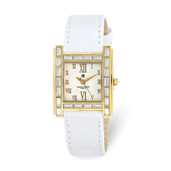 Ladies Charles Hubert Stainless IP-plated Crystal Bezel Watch