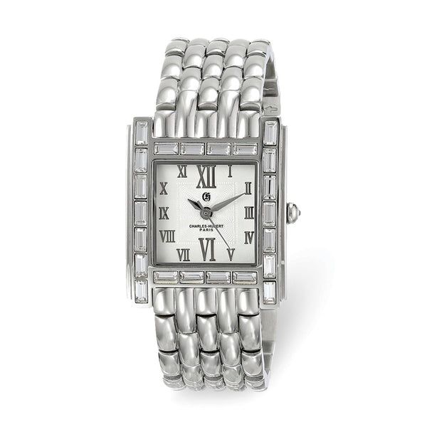 Ladies Charles Hubert Stainless Crystal Bezel 27 x 32mm Watch