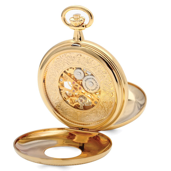 Charles Hubert Gold Finish White Dial Pocket Watch