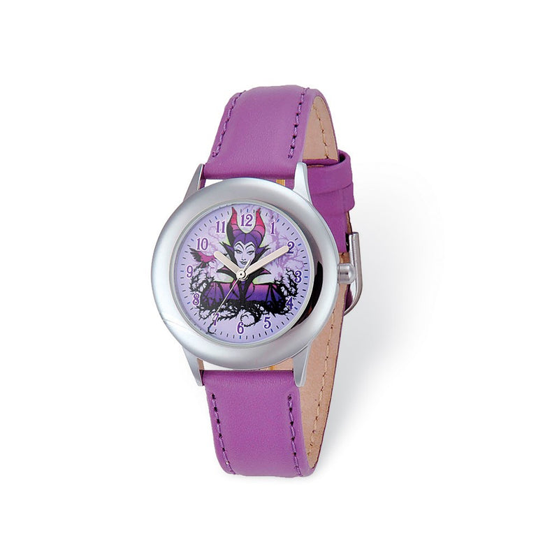 Disney Maleficent Purple Leather Band Tween Watch