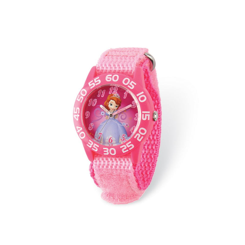 Disney Princess Sophia Acrylic Pink Nylon Time Teacher Watch