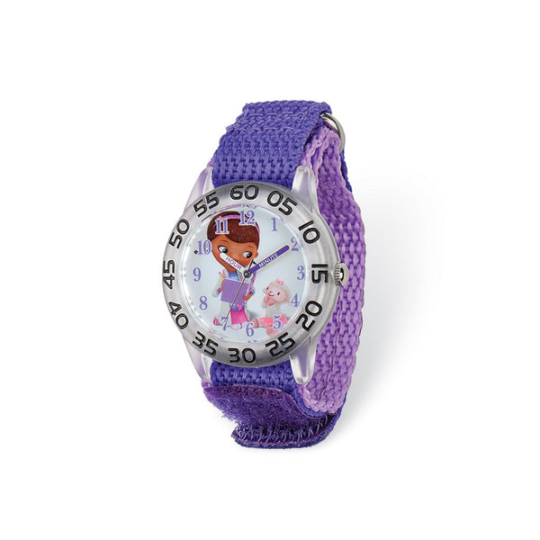 Disney Doc McStuffins Acrylic Purple Nylon Time Teacher Watch