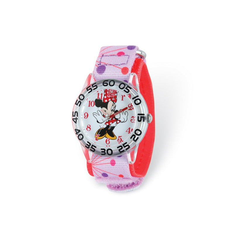 Disney Kids Minnie Mouse Pink Dot Acrylic Time Teacher Watch