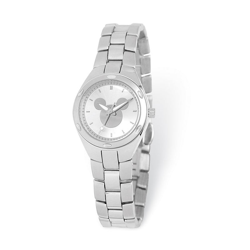 Ladies Disney Silver Dial Mickey Mouse Silhouette Watch