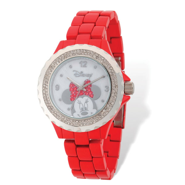 Disney Adult Size Minnie Mouse Bow Red Band Watch