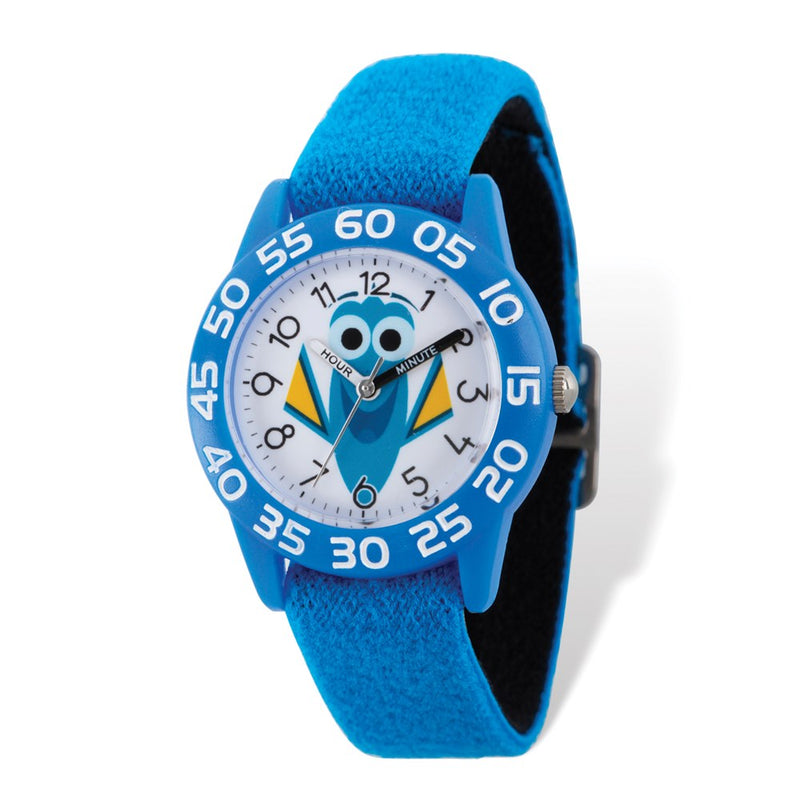 Disney Kids Dory Blue Stretch Band Time Teacher Watch