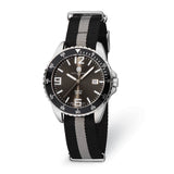 Mens Charles Hubert Stainless Steel Black Dial Watch