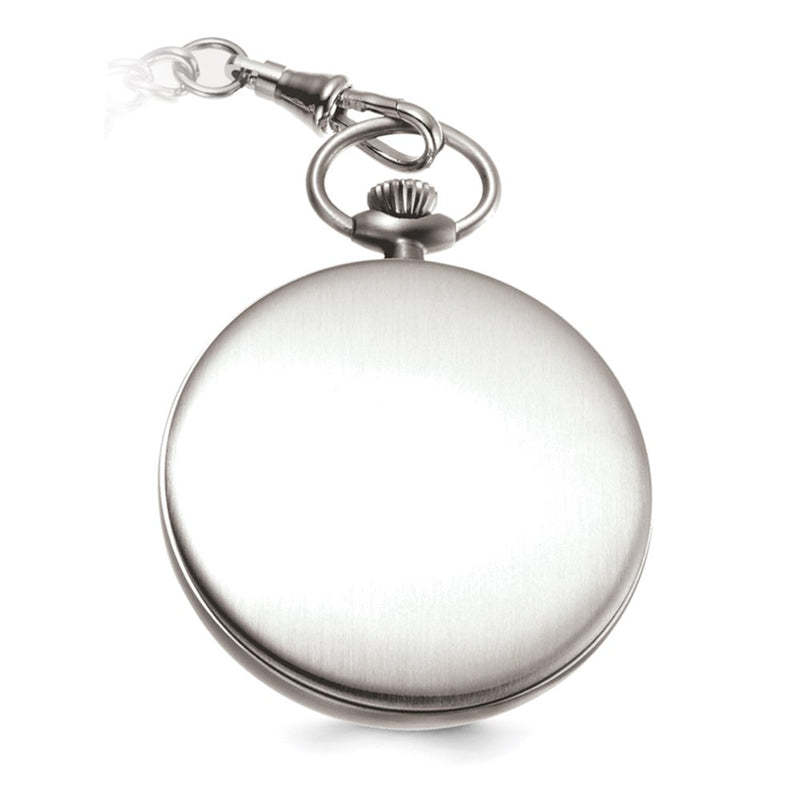 Charles Hubert Stainless Steel Open Face Tritium Quartz Pocket Watch