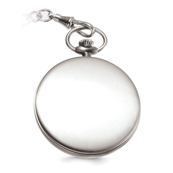 Charles Hubert Stainless Steel Open Face Tritium Quartz Pocket Watch