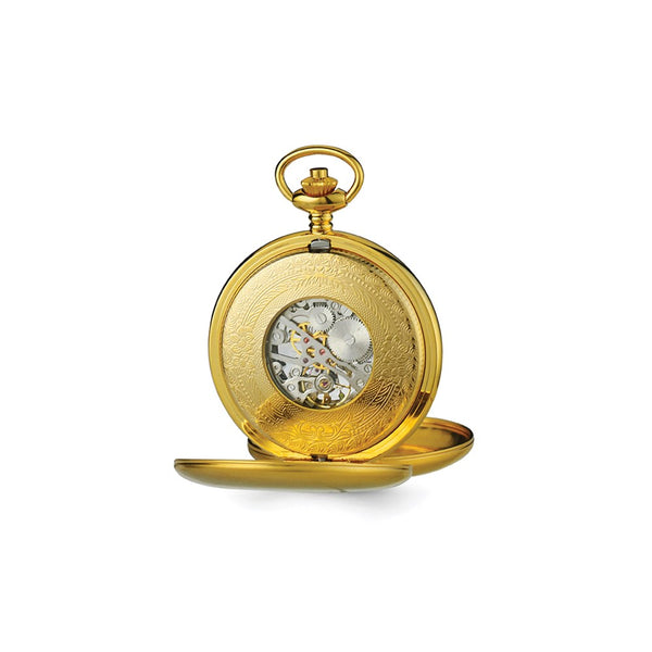 Charles Hubert Stnlss Stl IP-plated Dbl Cover Tritium Pocket Watch