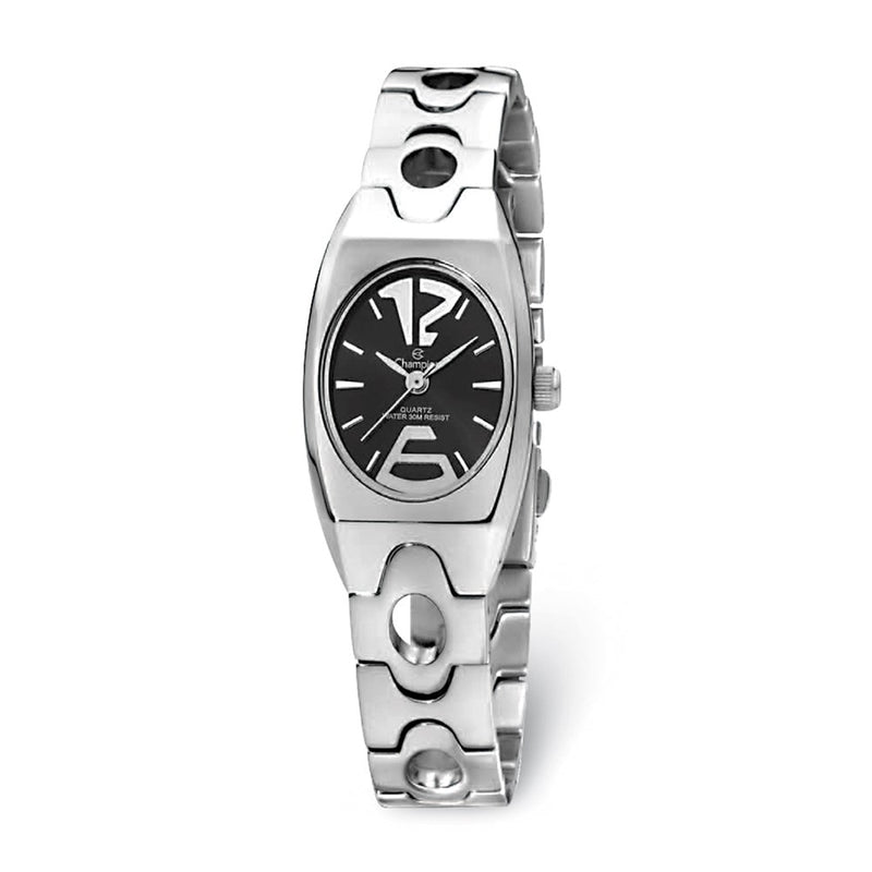 Champion Glamour Stainless Steel Black Dial Watch