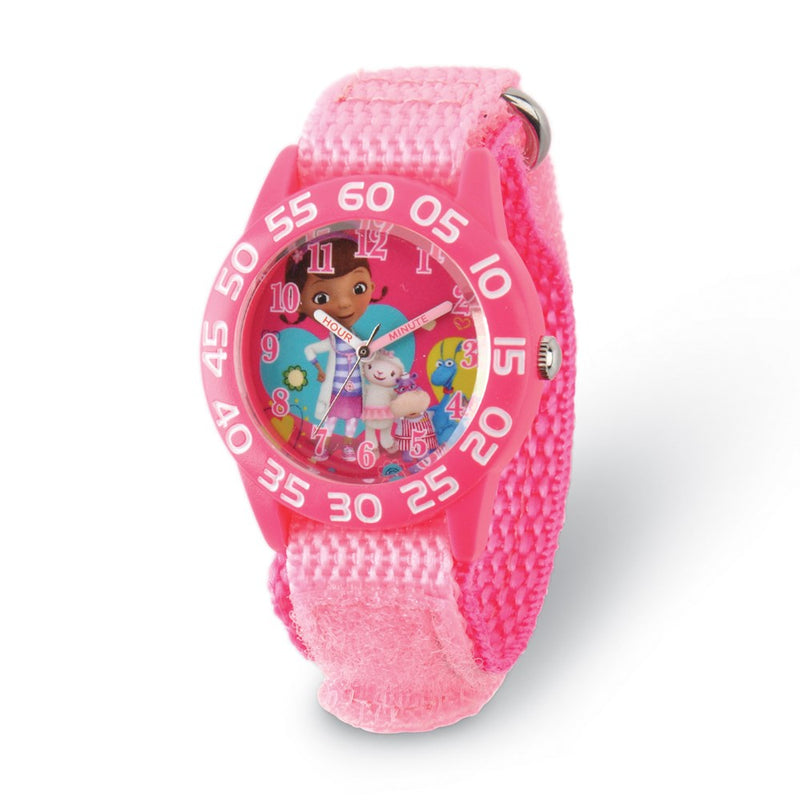 Disney Kids Doc McStuffins Pink Strap Acrylic Time Teacher Watch