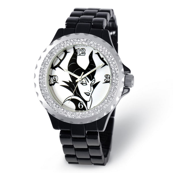 Disney Adult Size Maleficent Crystal Black Watch