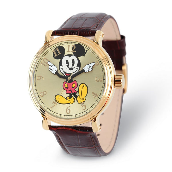 Disney Adult Size Mickey Mouse w/Moving Arms Gold-tone Watch