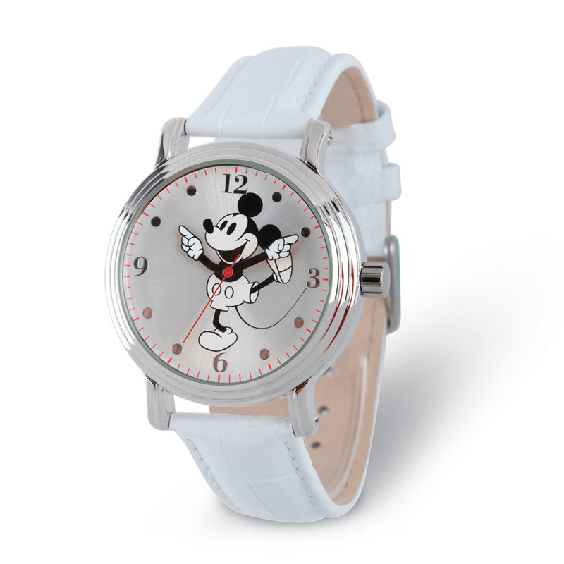 Disney Adult Size White Strap Mickey Mouse w/Moving Arms Watch