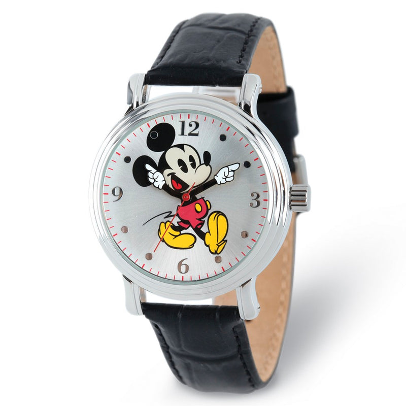 Disney Adult Size Black Strap Mickey Mouse w/Moving Arms Watch