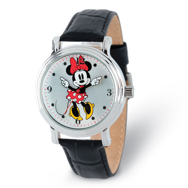 Disney Adult Size Black Strap Minnie Mouse w/Moving Arms Watch