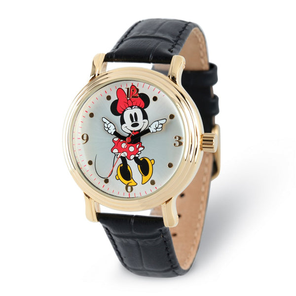 Disney Adult Size Black Strap Minnie Mouse w/Moving Arms Watch