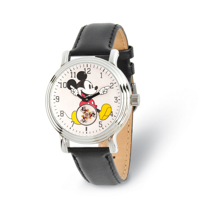 Disney Adult Size Black Strap Mickey Mouse w/Moving Arms Watch