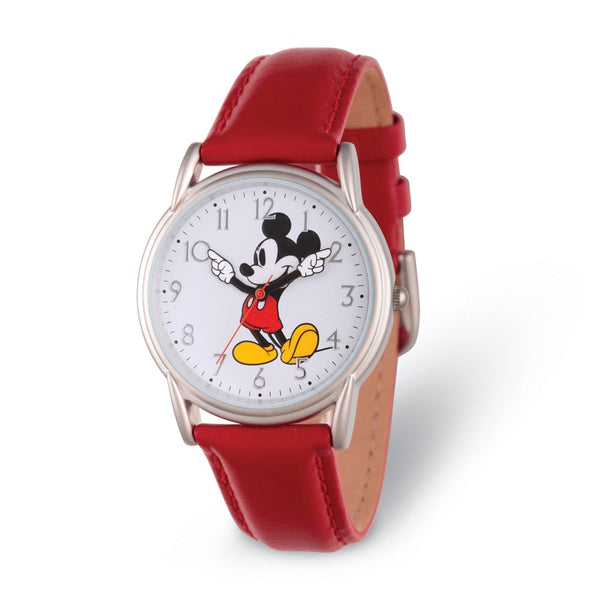 Disney Adult Size Red Strap Mickey Mouse w/Moving Arms Watch