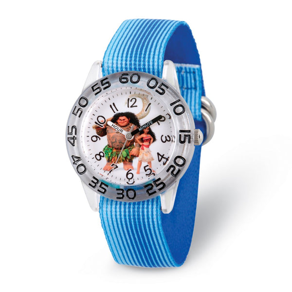 Disney Kids Moana Characters Blue Strap Acrylic Time Teacher Watch