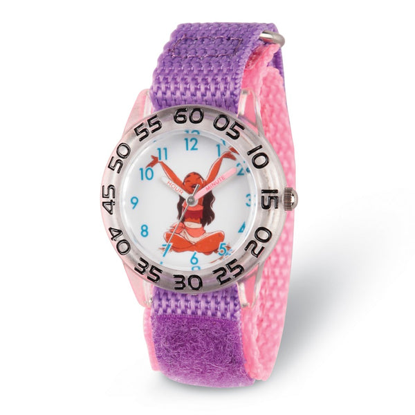 Disney Kids Moana Acrylic Purple Strap Time Teacher Watch