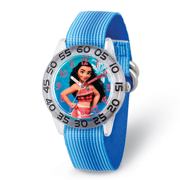 Disney Kids Moana Blue Strap Acrylic Time Teacher Watch