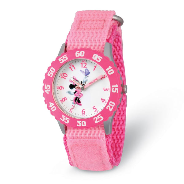 Disney Kids Minnie Mouse Pink Strap Time Teacher Watch