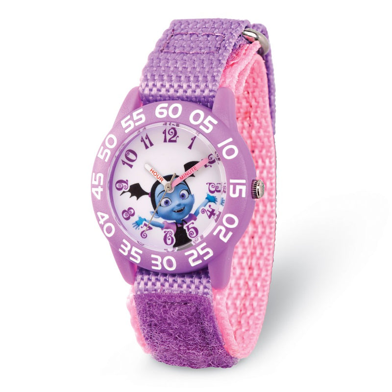 Disney Kids Vampirina Purple Strap Acrylic Time Teacher Watch