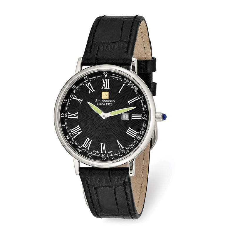 Steinhausen Altdorf Stainless Steel Black Dial Black Strap Watch