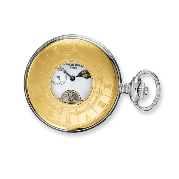 Charles Hubert IP-plated Off White Dial Pocket Watch