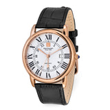 Steinhausen Delemont Rose IP-plated White Dial Black Strap Watch