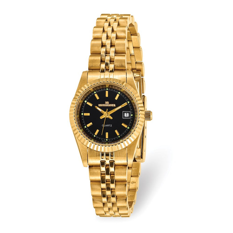 Ladies Mountroyal IP-plated Black Dial Watch