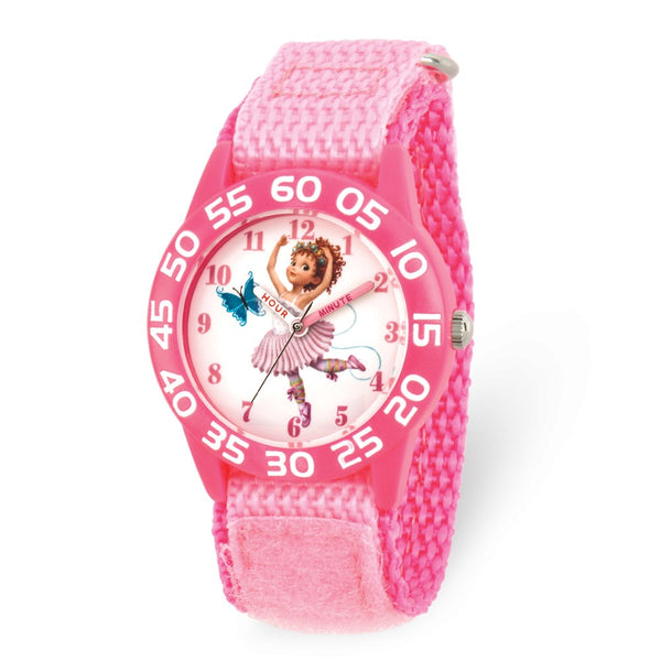 Disney Kids Fancy Nancy Pink Nylon Band Time Teacher Watch